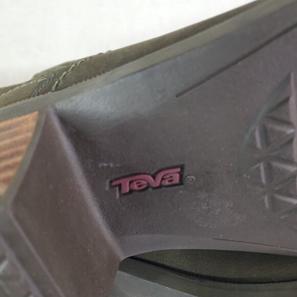 TEVA FOXY MID CALF WOMEN BOOTS LEATHER OLIVE GREEN US SZ 10 ZIPPER - Picture 12 of 12